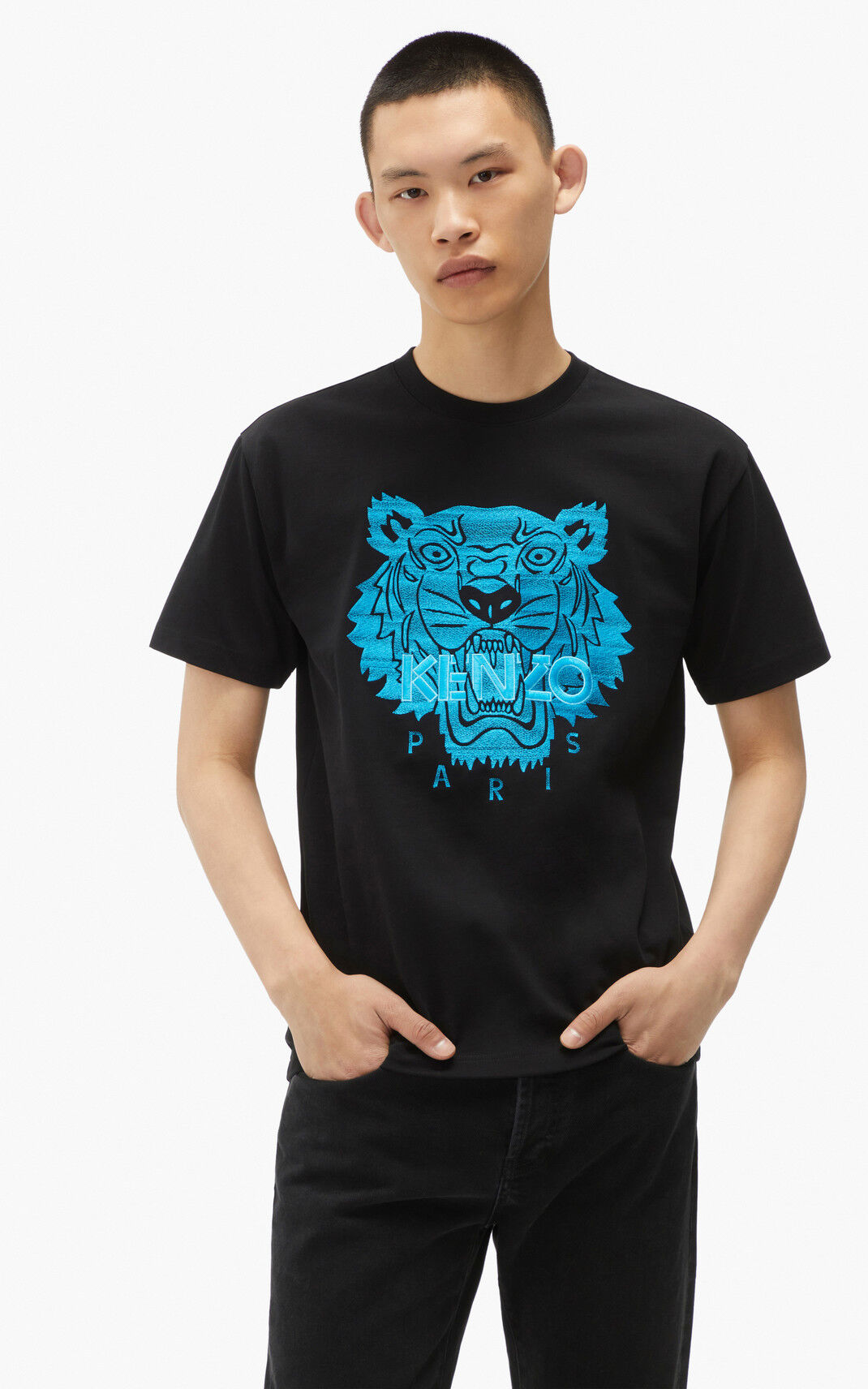 Camiseta Kenzo Tiger loose fitting Masculino - Pretas | 934ZSJAMN